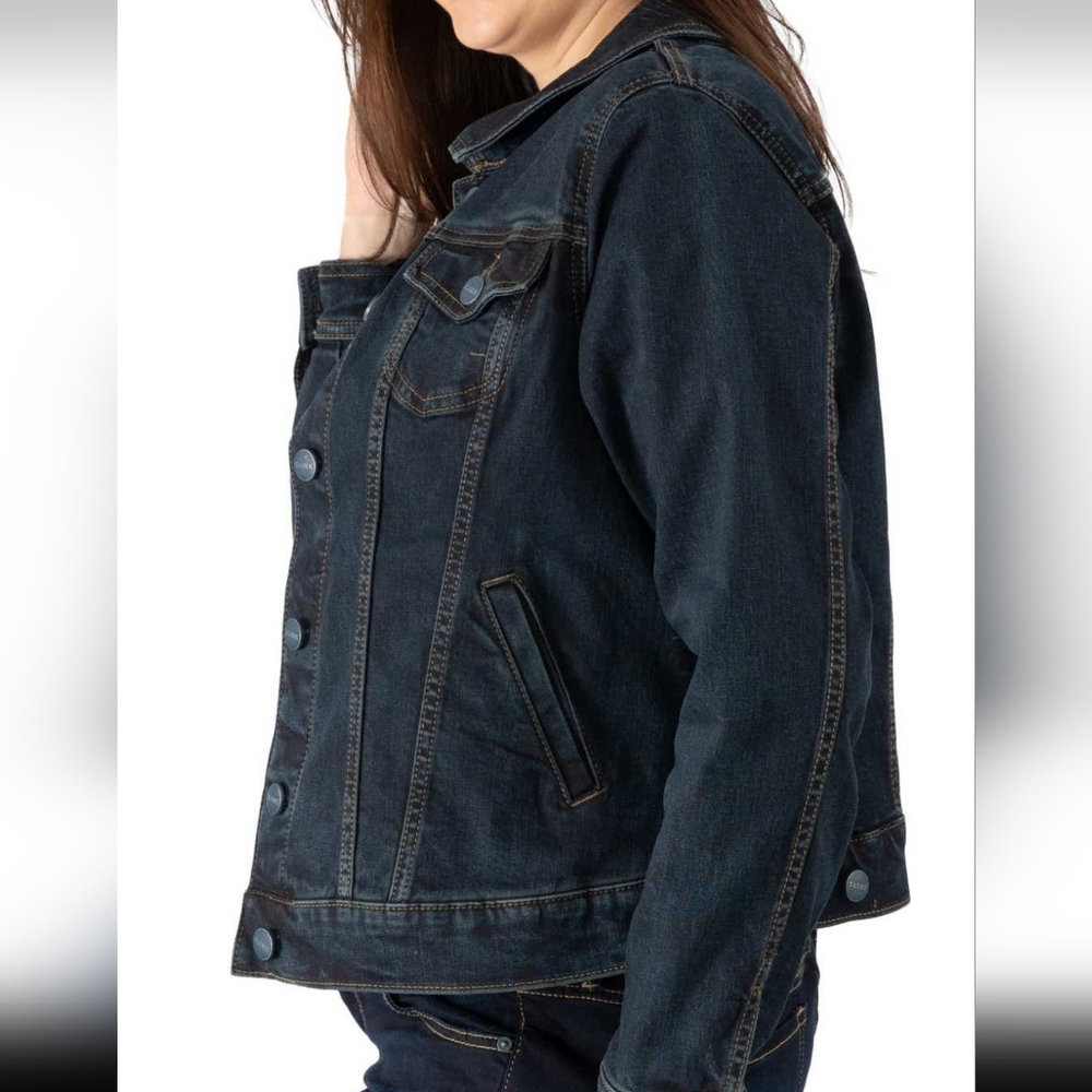 SLINK Full Length Denim Jacket in Black